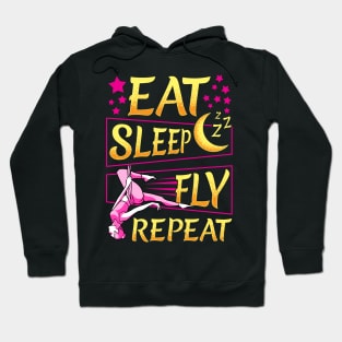 Funny Eat Sleep Fly Repeat Aerial Yoga Silks Hoodie